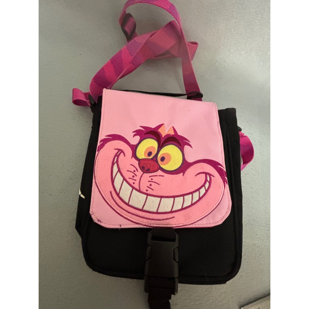 Disney Alice in Wonderland Cheshire Cat Pink Purple Crossbody Messenger Bag